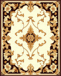 Antique Floral Scrollwork Golden Rug