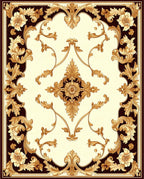 Antique Floral Scrollwork Golden Rug