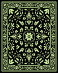 Art Nouveau Botanical Floral Pattern Rug