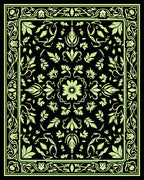 Art Nouveau Botanical Floral Pattern Rug
