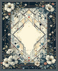 Art Deco Floral Geometric Pattern Rug