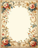 Vintage floral scrolls accent Rug