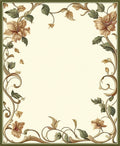 Ornate Floral Vine Pattern Rug