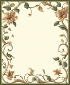 Ornate Floral Vine Pattern Rug