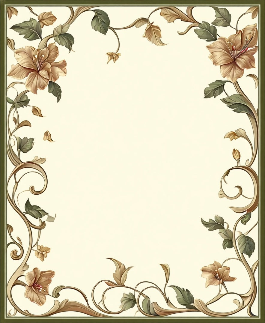 Ornate Floral Vine Pattern Rug