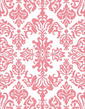 Ornate Pink Floral Damask Pattern Rug
