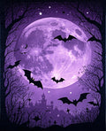 Mystical Moon Bats Halloween Design Rug