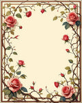 Vintage Rose Vine Pattern Rug