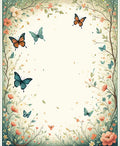 Whimsical Butterfly Garden Pattern Rug