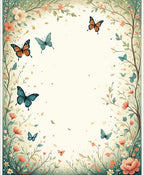 Whimsical Butterfly Garden Pattern Rug