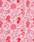 Whimsical Red Pink Swirl Abstract Rug