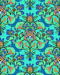 Vibrant Floral Symmetry Aquatic Design Rug