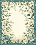 Classic Floral Vine Accented Design Rug