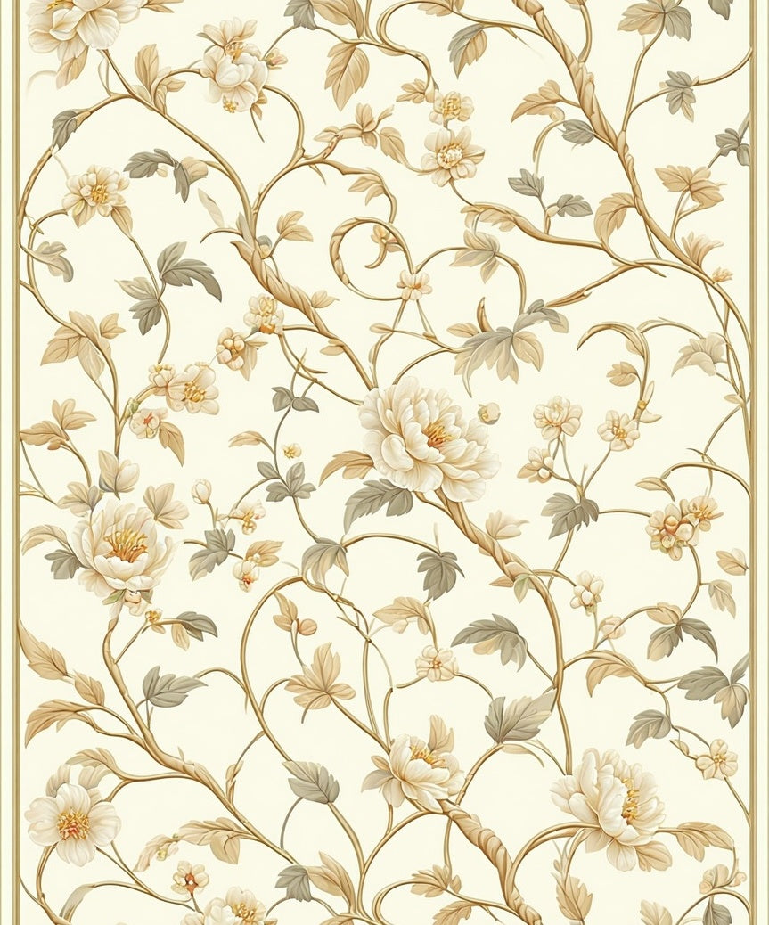Elegant Floral Vine Pattern Rug