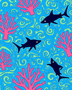 Shark Coral Wave Pattern Design Rug
