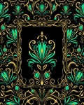 Elegant Black Floral Swirls Design Rug
