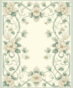 Elegant Floral Vine Pattern Rug