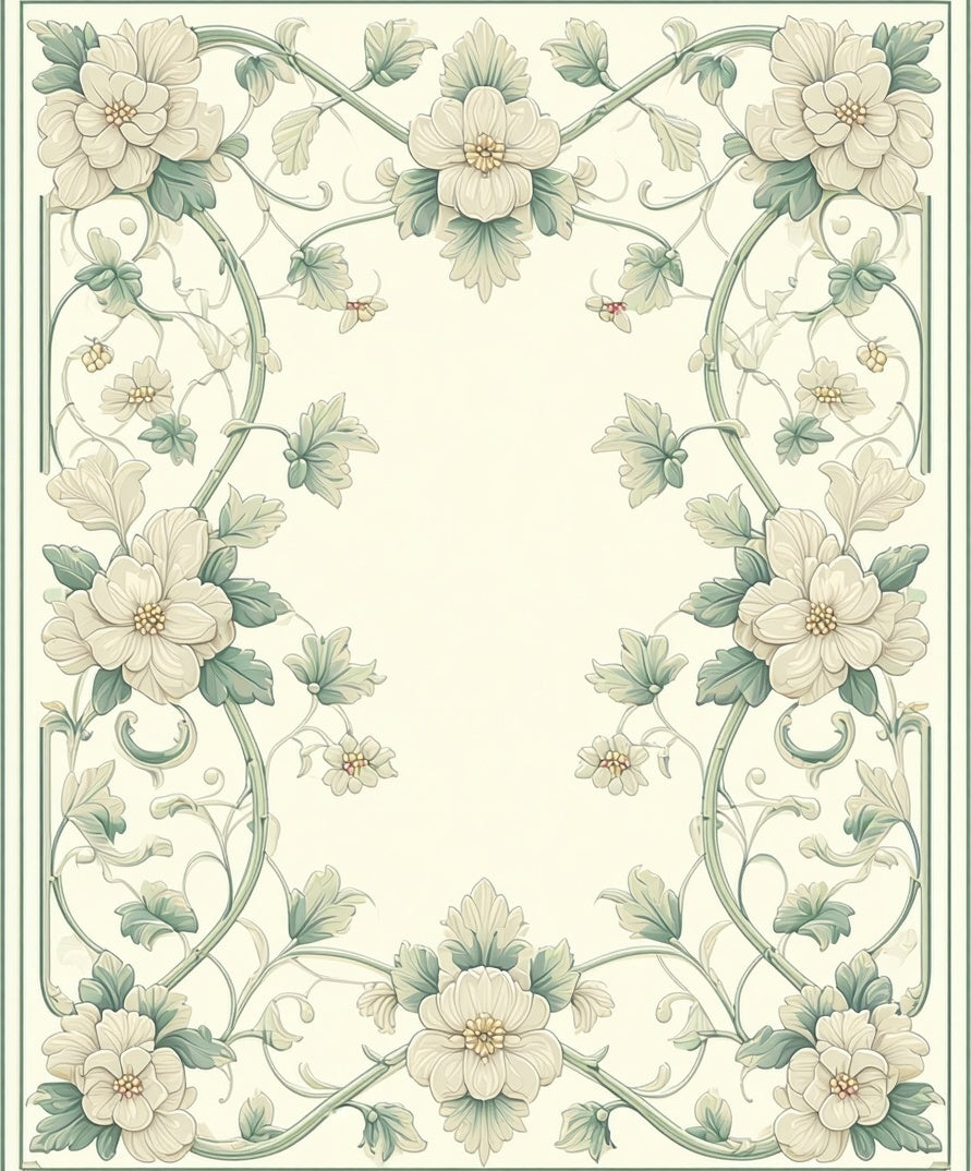 Elegant Floral Vine Pattern Rug