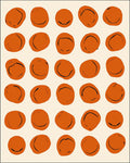 Abstract Orange Rounds Pattern Rug