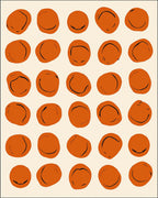 Abstract Orange Rounds Pattern Rug