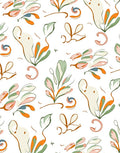 Whimsical Abstract Leafy Swirl Design Rug