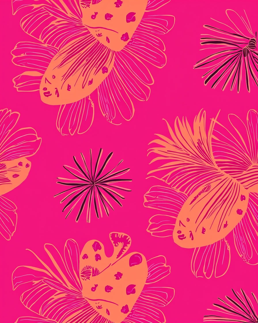 Bold Floral Pattern Animal Graphics Rug