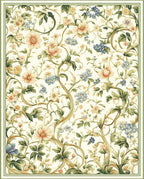 Whimsical Floral Vine Pattern Rug
