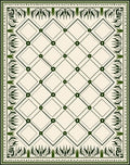 Emerald Diamond Lattice Border Rug