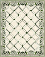 Emerald Diamond Lattice Border Rug