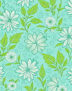 Hand Drawn Floral Swirl Pattern Rug