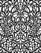 Intricate Black White Intertwined Pattern Rug