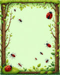 Enchanted Forest Bugs Leaves Design Rug