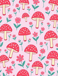 Pink Mushroom Flower Pattern Rug