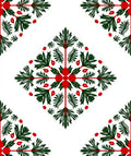Green Red Leaf Medallion Rug