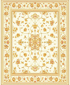 Elaborate Golden Floral Ornament Rug