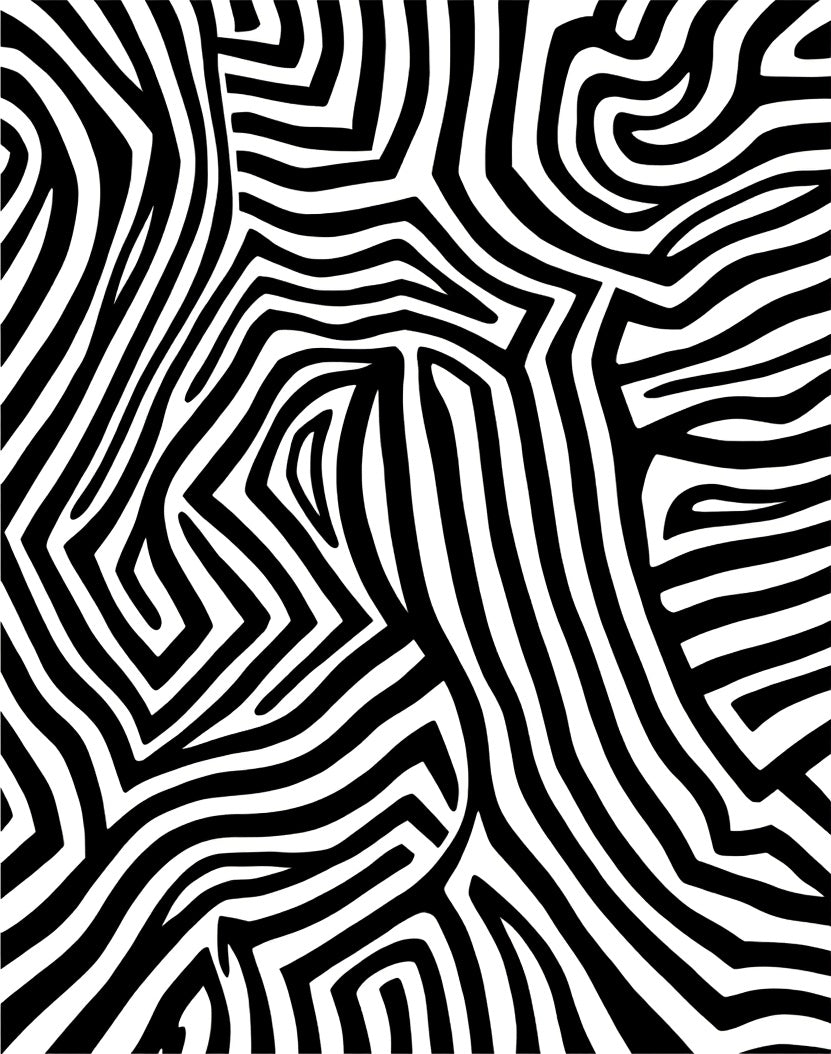 Bold Black White Abstract Pattern Rug
