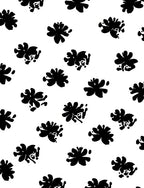 Bold Abstract Floral Black White Design Rug