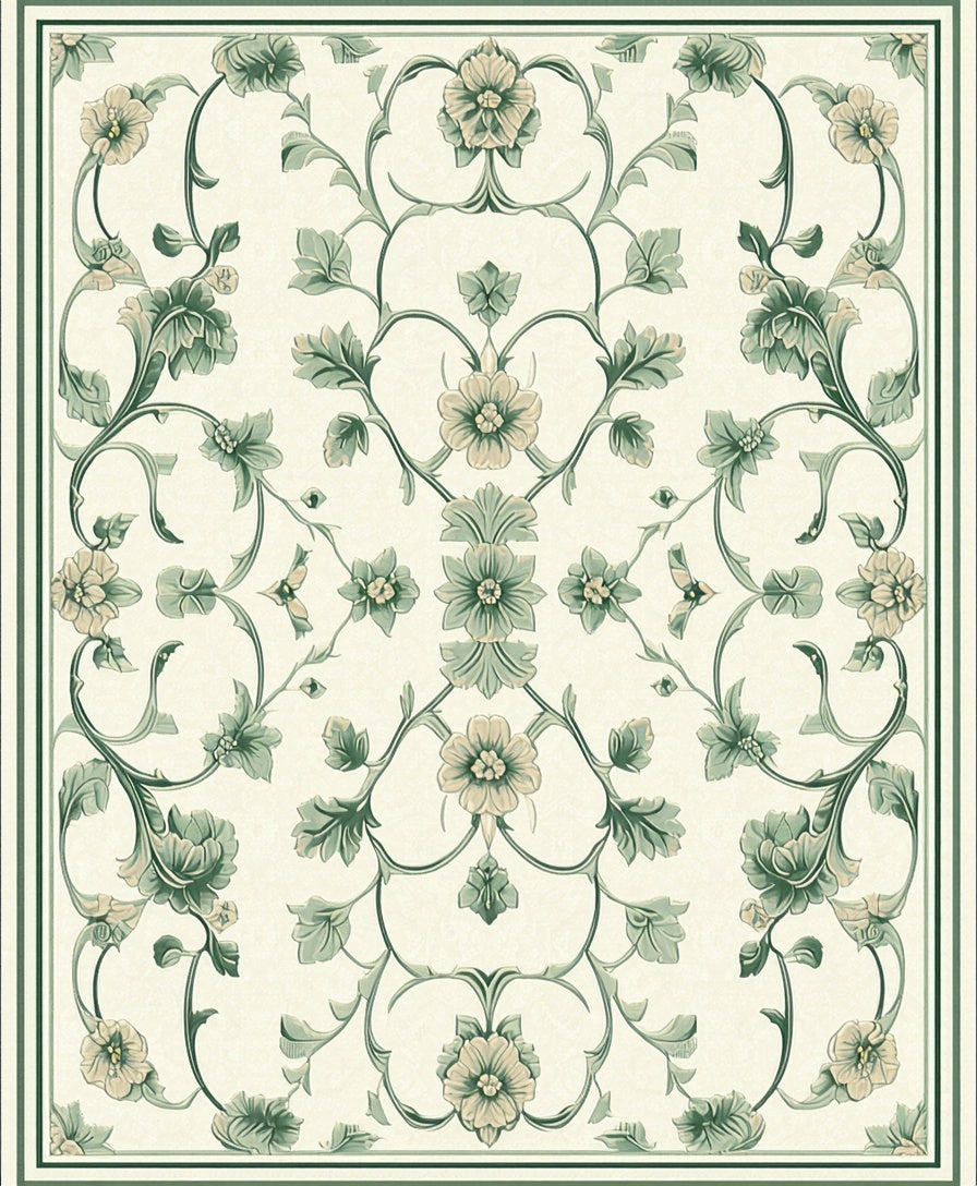 Elegant Floral Vine Pattern Rug