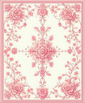 Classic Floral Patterned Rose Pink Rug