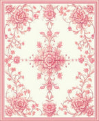 Classic Floral Patterned Rose Pink Rug