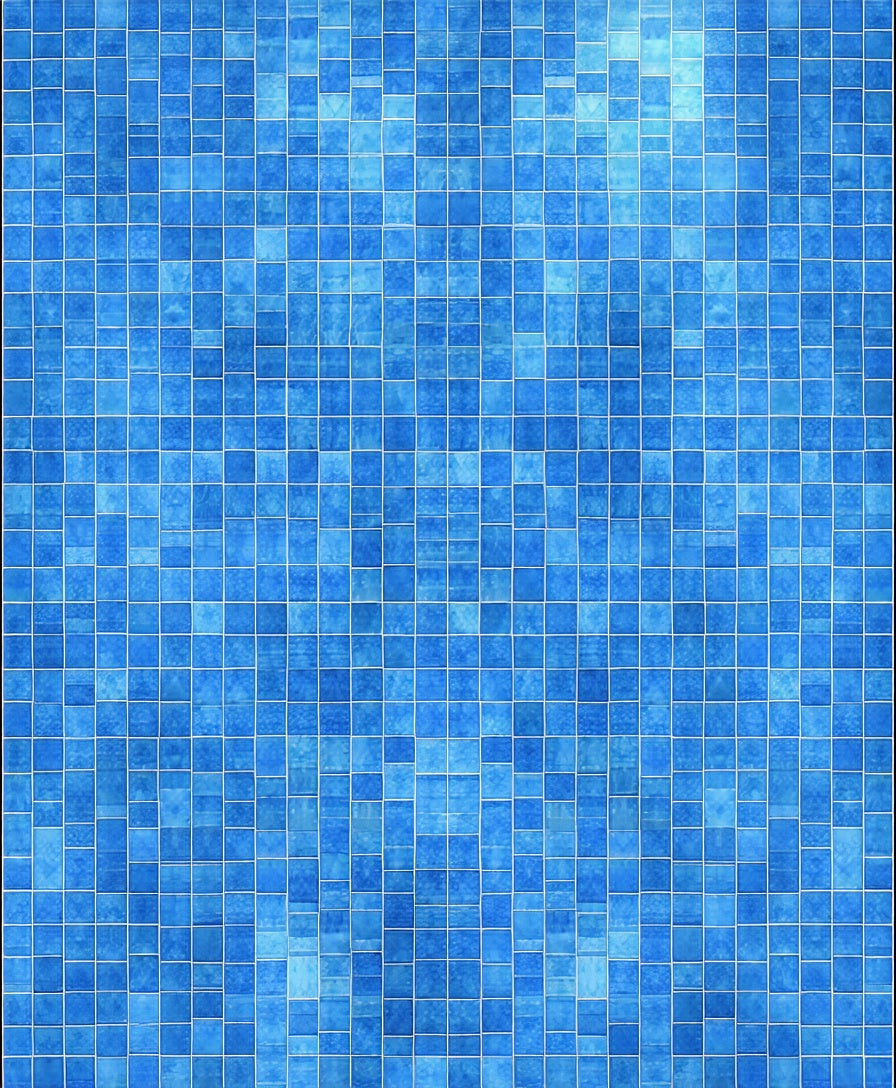Ocean Blue Tiled Pattern Rug