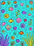 Quirky Underwater Fish and Shell Design Rug