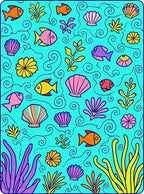Quirky Underwater Fish and Shell Design Rug