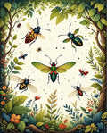Nature Insects Floral Pattern Rug