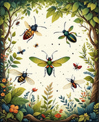 Nature Insects Floral Pattern Rug
