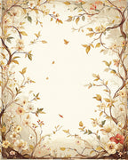 Elegant Floral Vines Artwork Rug