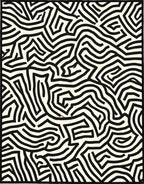 Abstract Black And White Maze Pattern Rug