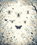 Nature Insects And Floral Pattern Rug