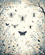Nature Insects And Floral Pattern Rug