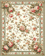 Floral Vine Patterned Classic Rug